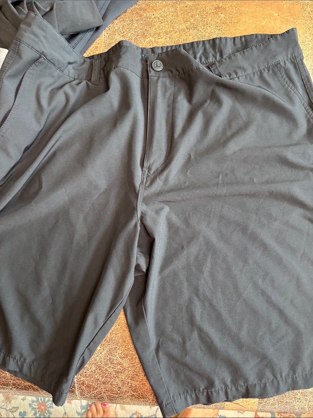 OP Men's Black Flat-Front Performance Shorts